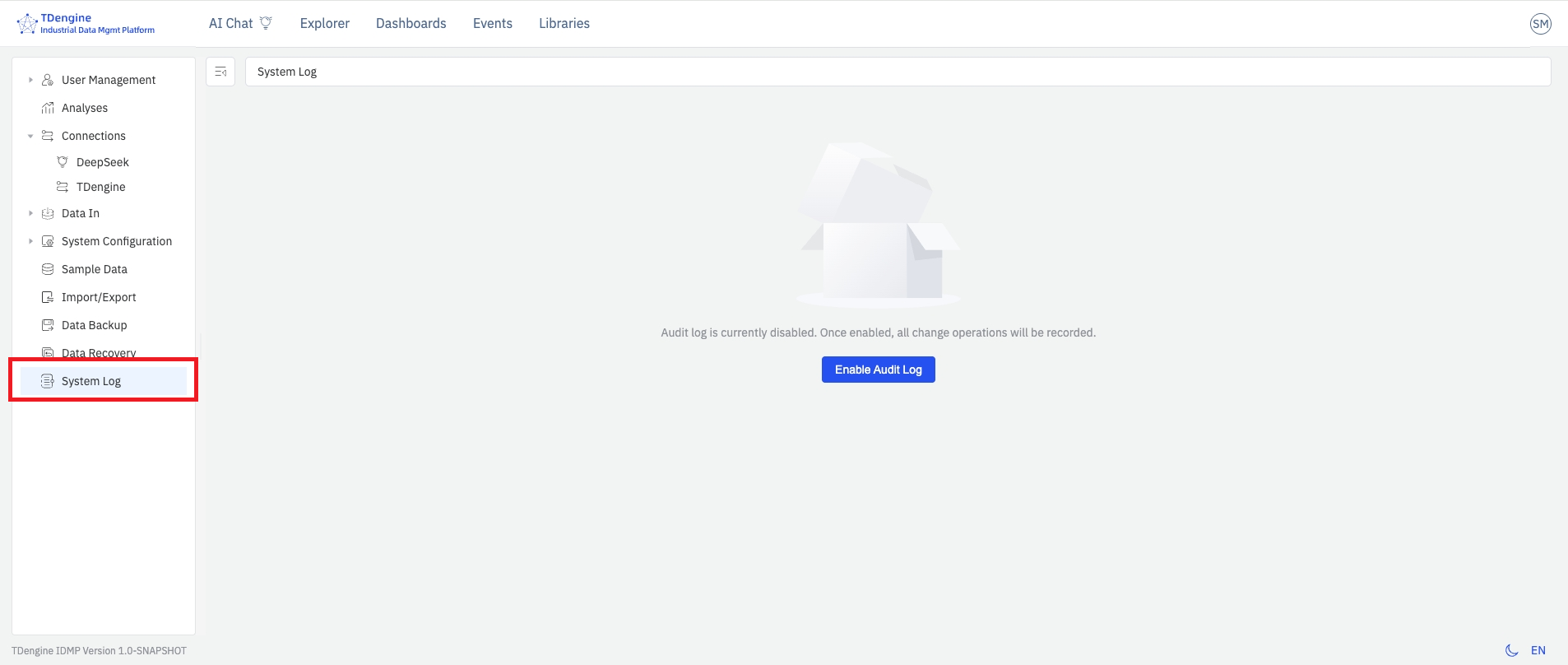 Enable Audit Trail for the first time
