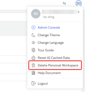 Delete Personal Workspace