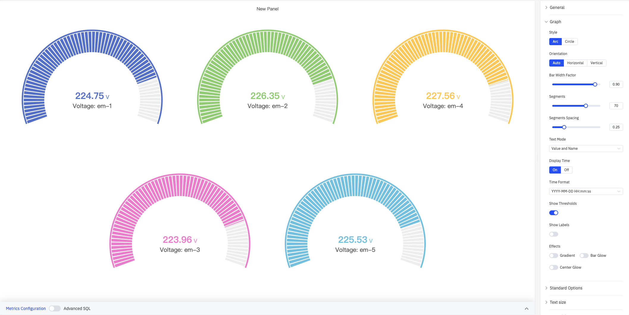 Segmented display effect