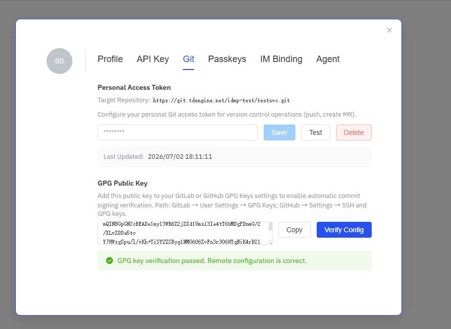 Open Profile Settings