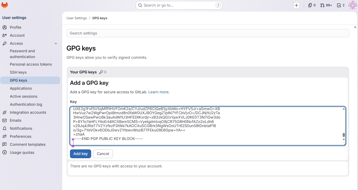 GPG Public Key Area