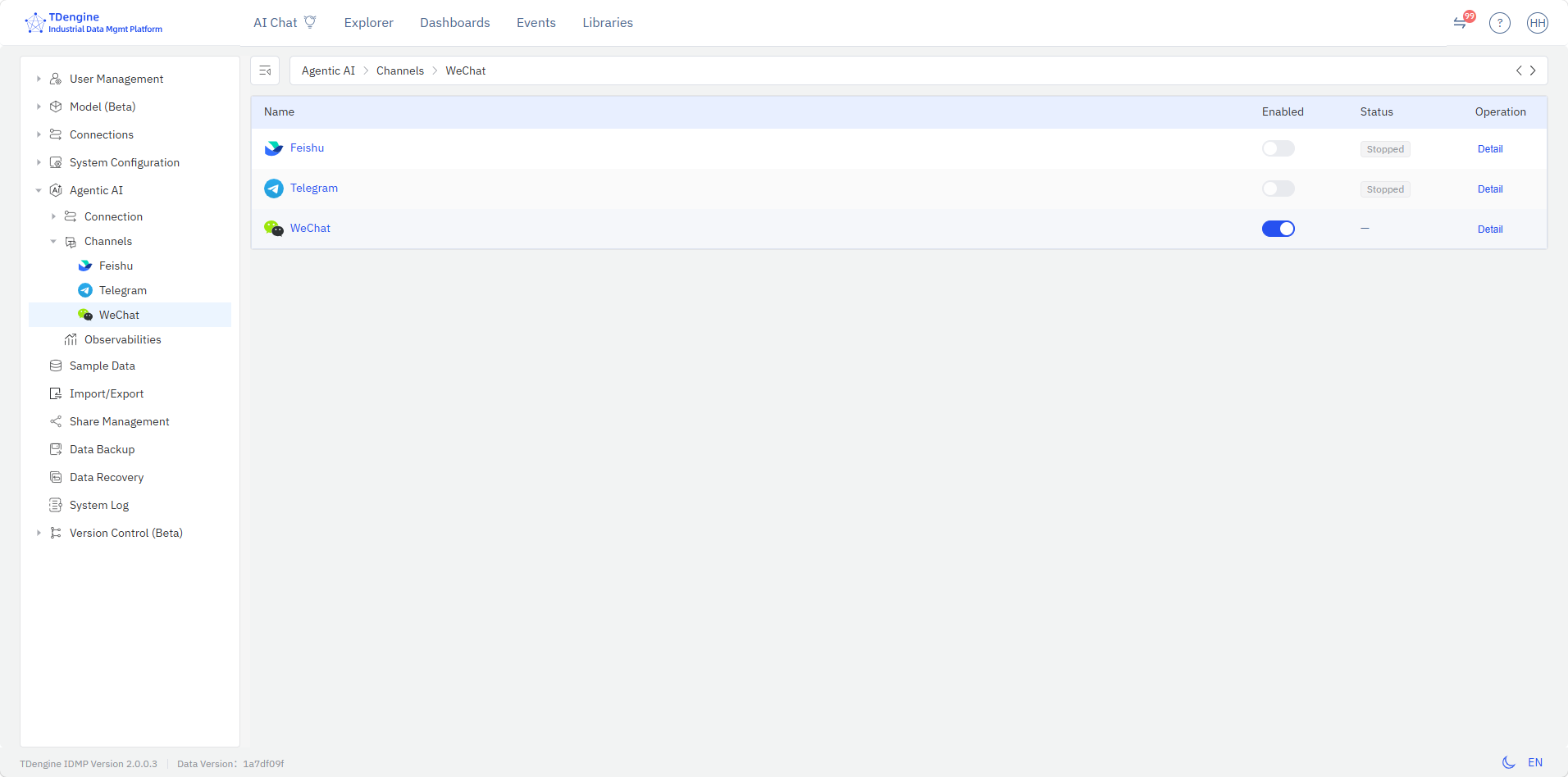 Channel Configuration