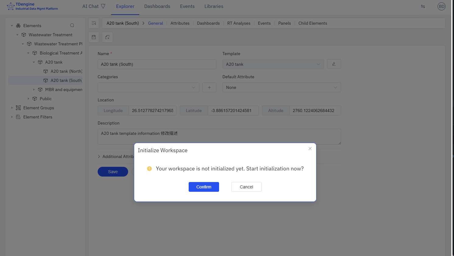 Personal Workspace Initialization Confirmation