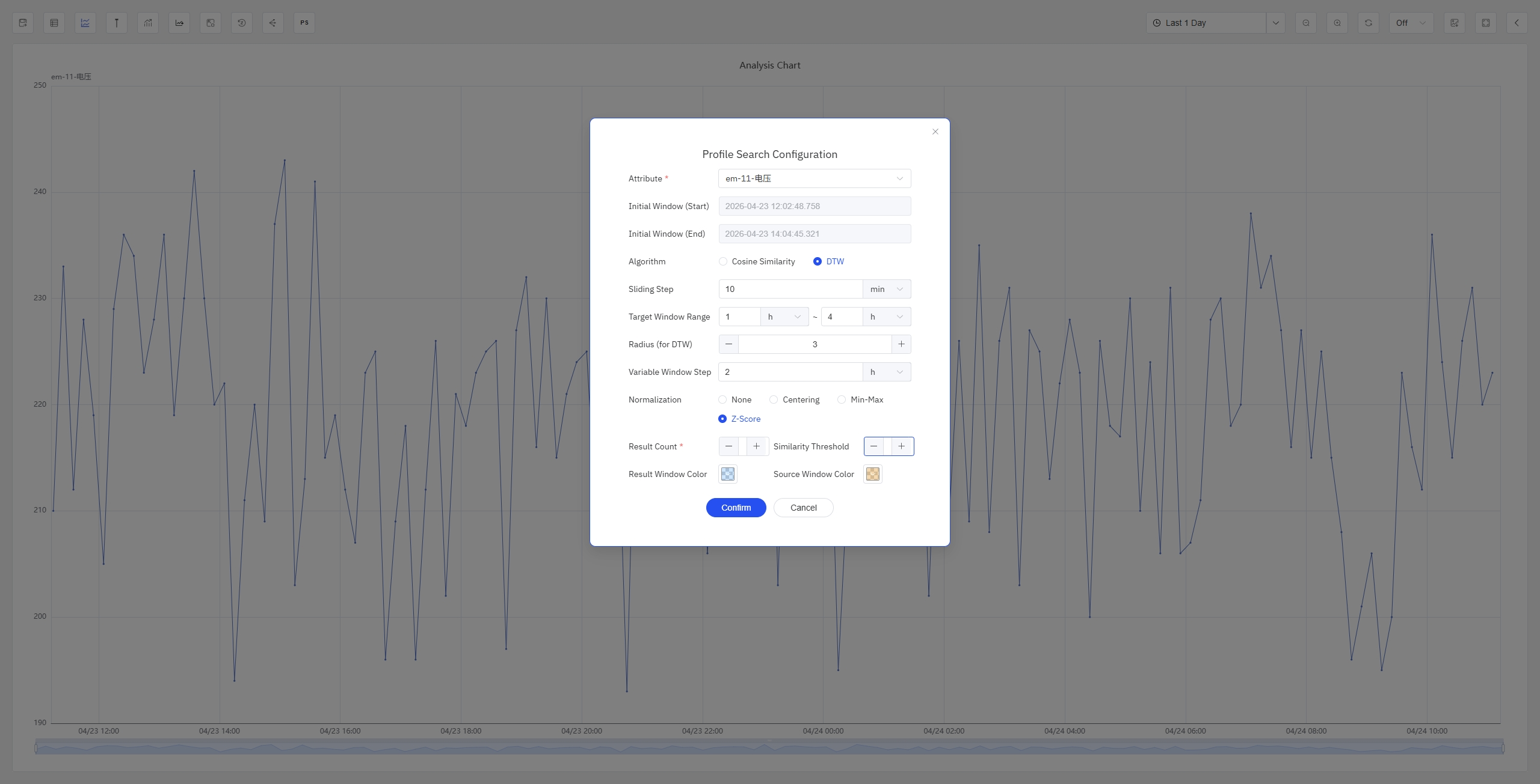Profile search configuration