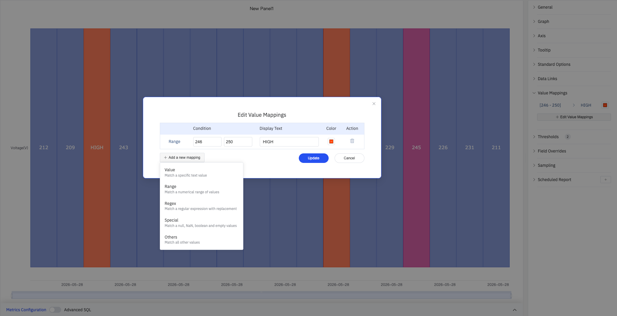 Value mappings dialog