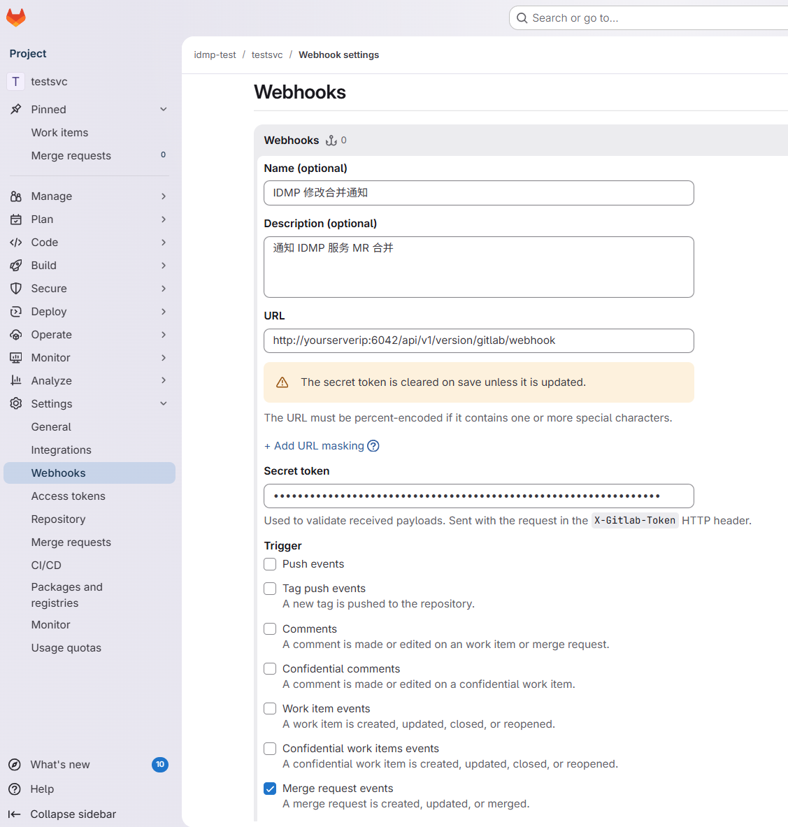 Webhook Configuration